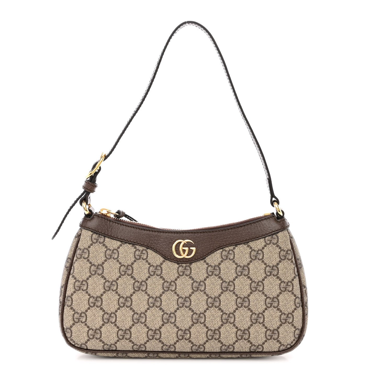 GG Supreme Monogram Textured Dollar Calfskin Small Ophidia Hobo Beige Ebony New Acero