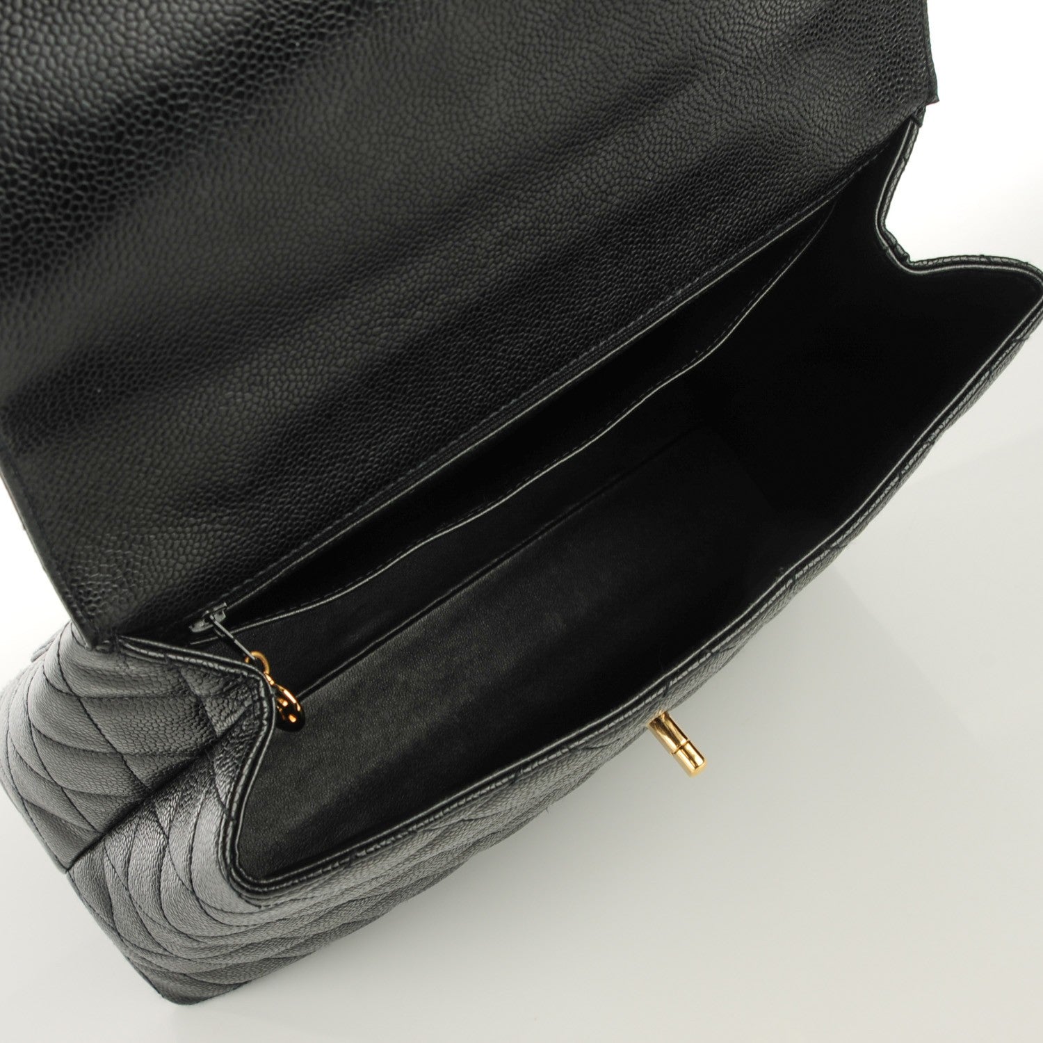 Chanel Caviar Quilted Jumbo Kelly Flap Black 8 of 9