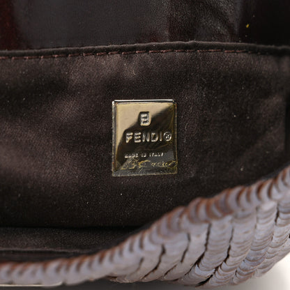 Fendi Sequin Paillettes Mini Half Moon Baguette Brown 6 of 9