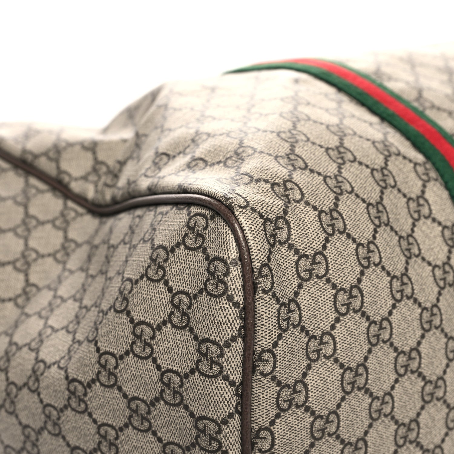 Gucci GG Supreme Monogram Web Large Duffle Bag Brown 8 of 12