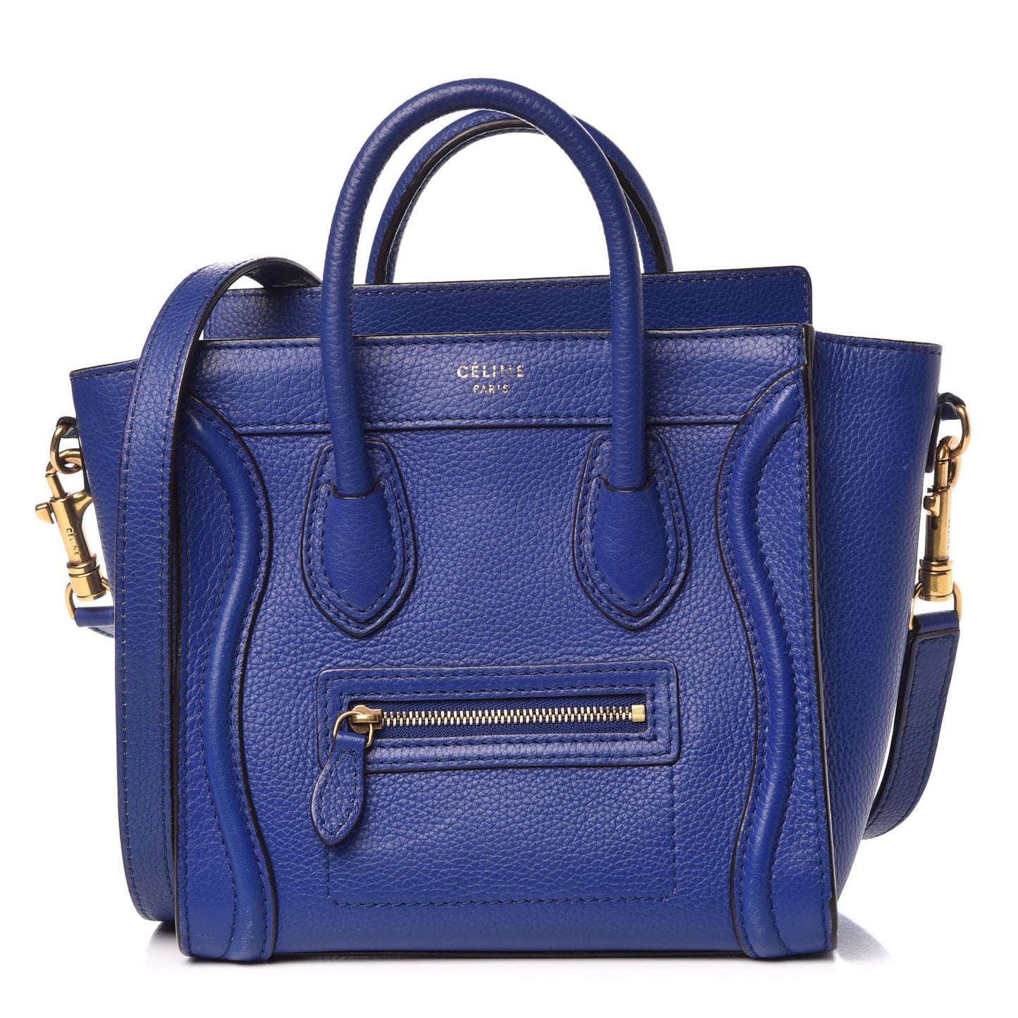 Drummed Calfskin Nano Luggage Indigo