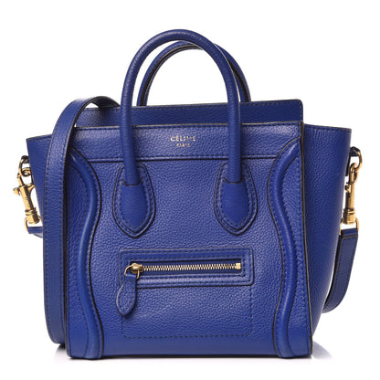 Celine Drummed Calfskin Nano Luggage Indigo 1 of 28