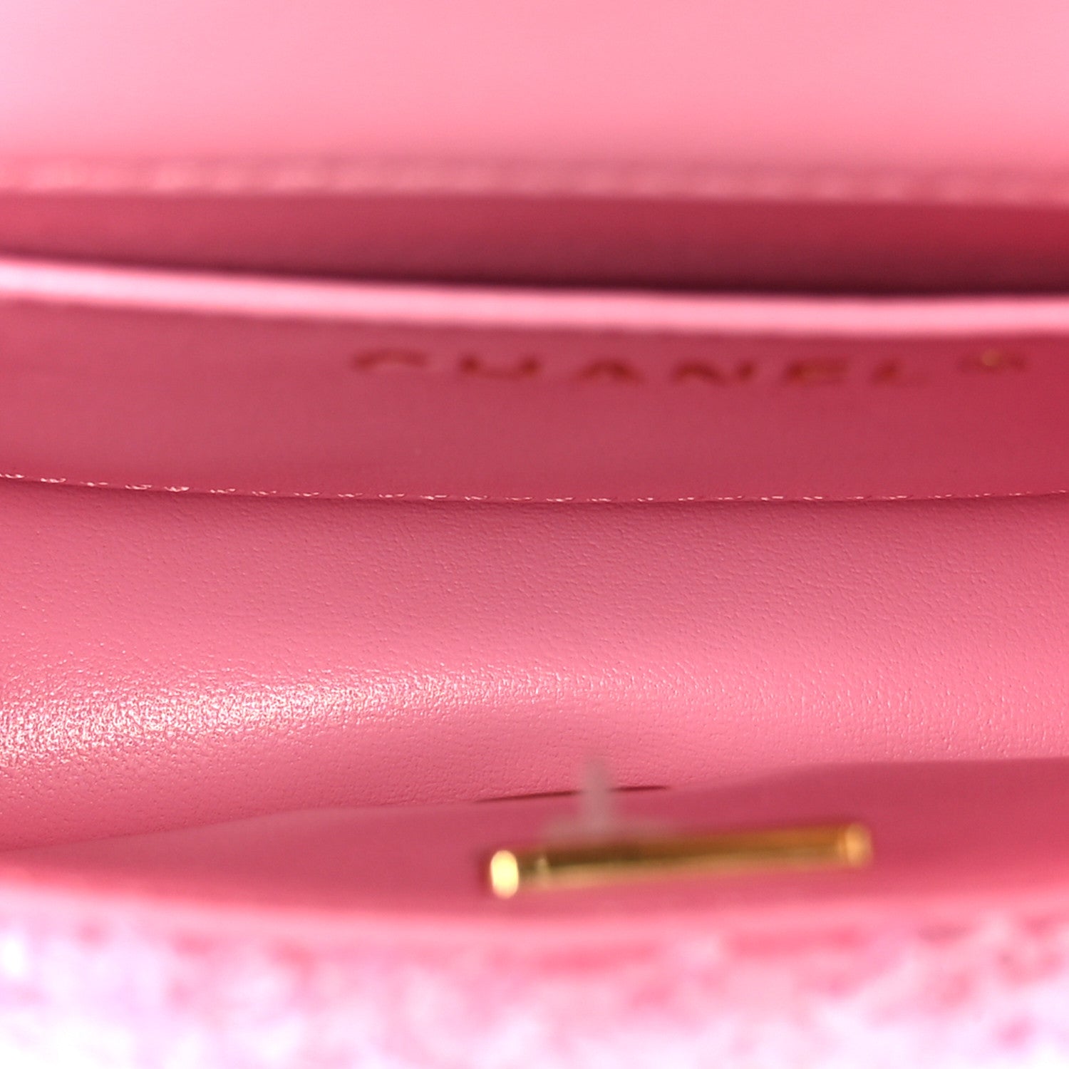 Chanel Tweed Quilted Pearl Twist Mini Square Flap Pink Dark Pink 5 of 12