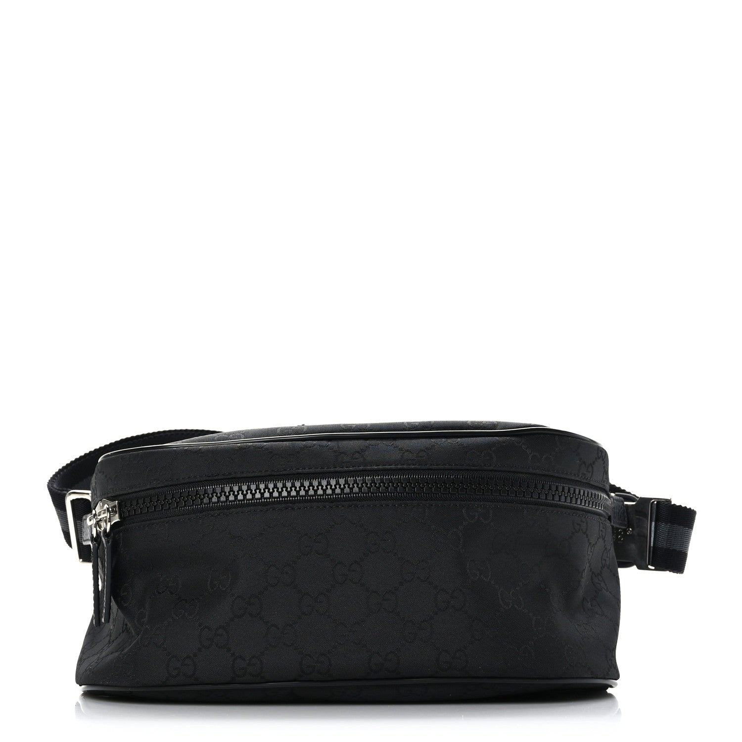 Gucci Nylon Monogram Fanny Pack Belt Bag Black 2 of 10