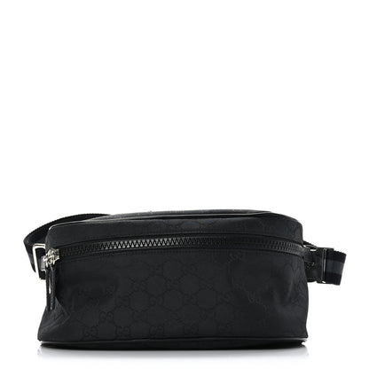 Gucci Nylon Monogram Fanny Pack Belt Bag Black 2 of 10
