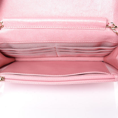 Chanel Iridescent Caviar Quilted Wallet on Chain WOC Rose Pink 5 of 9