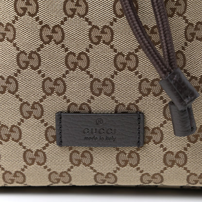 Gucci Monogram Dollar Calfskin O Drawstring Backpack Beige Ebony Testa di Moro Dark Chocolate 10 of 10