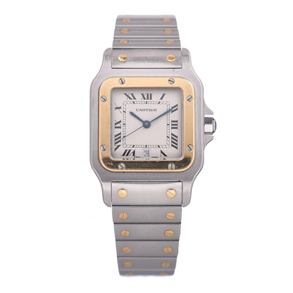 Cartier Stainless Steel 18K Yellow Gold 29mm Santos De Galbee Quartz Watch 1 of 5