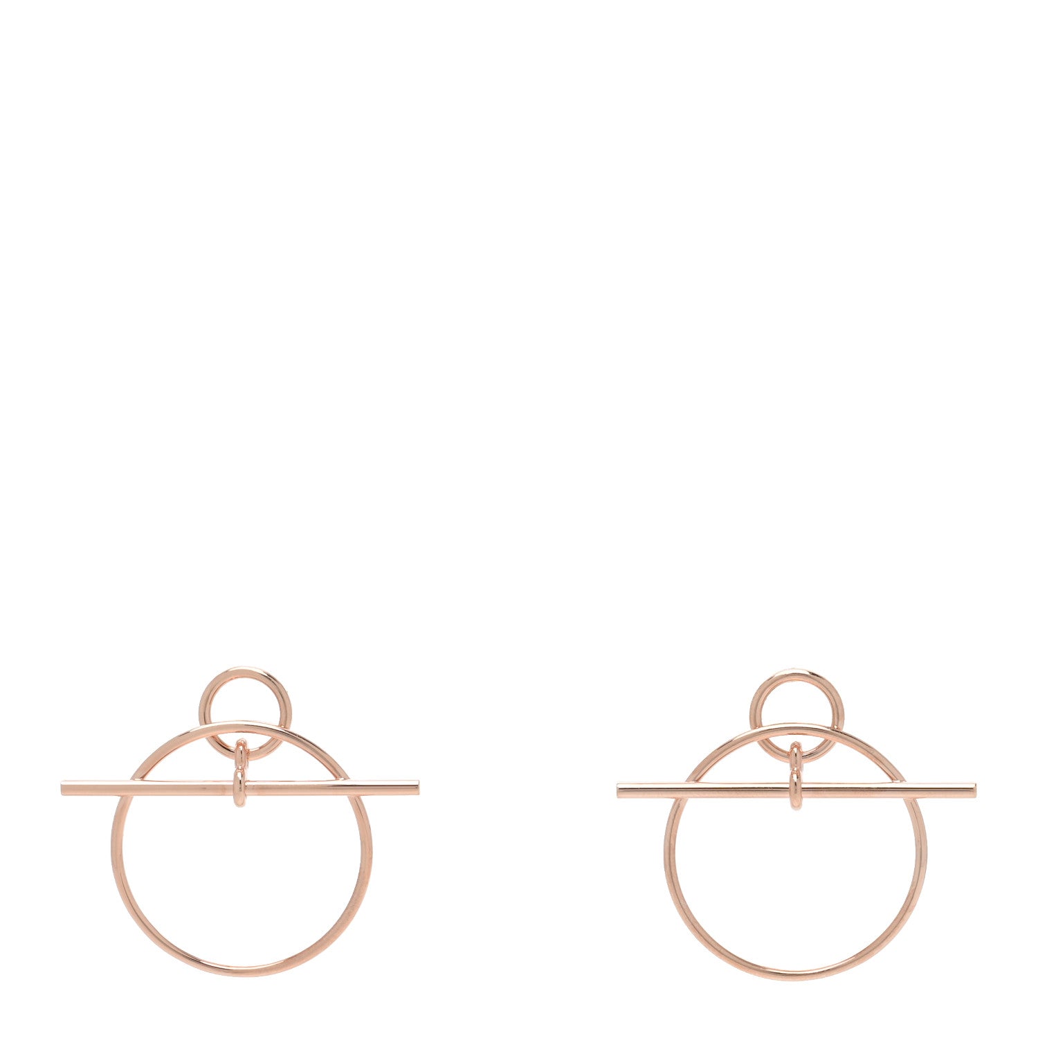 Hermes 18K Rose Gold PM Loop Earrings 1 of 4