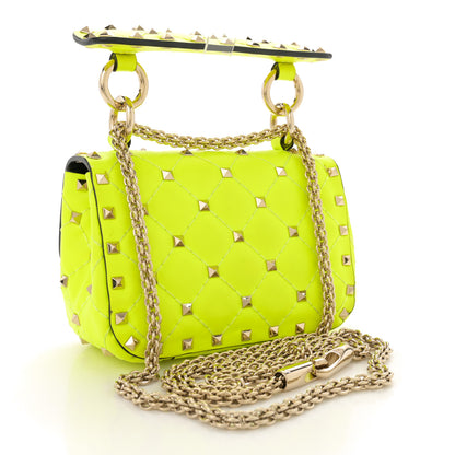 Valentino Garavani Calfskin Micro Rockstud Spike Shoulder Bag Lime 3 of 15