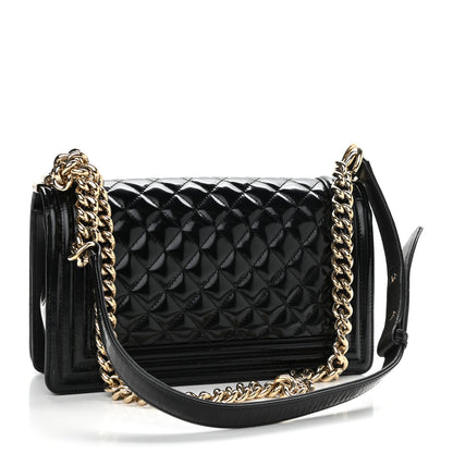 Chanel Patent Calfskin Quilted Medium Boy Flap Black 3 of 16