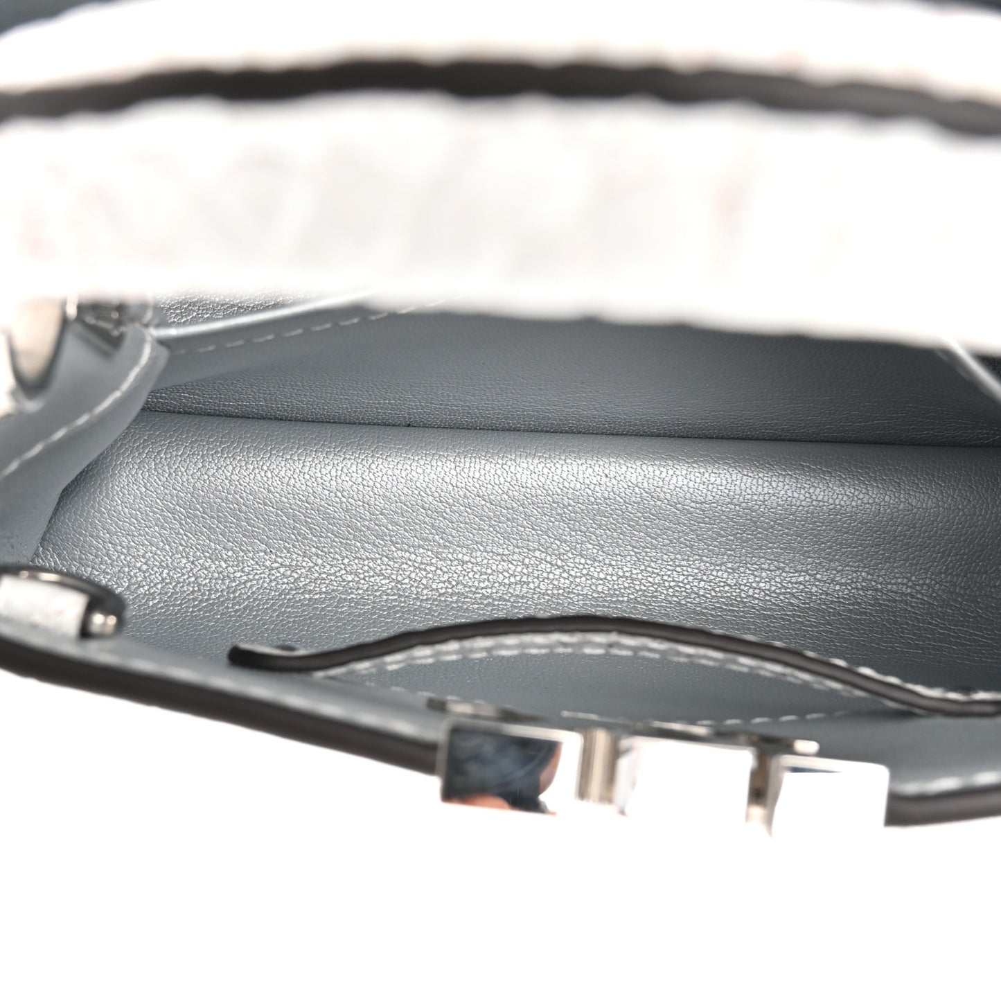 Alligator Feather Embellished Mini Capucines White