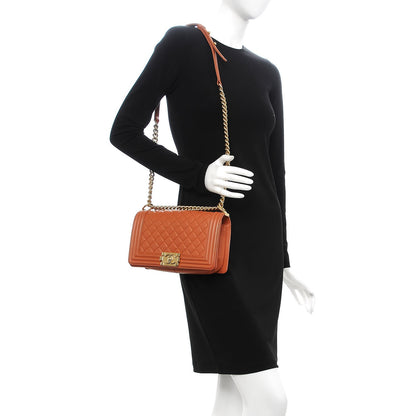 Chanel Lambskin Quilted Medium Boy Flap Orange 2 of 10