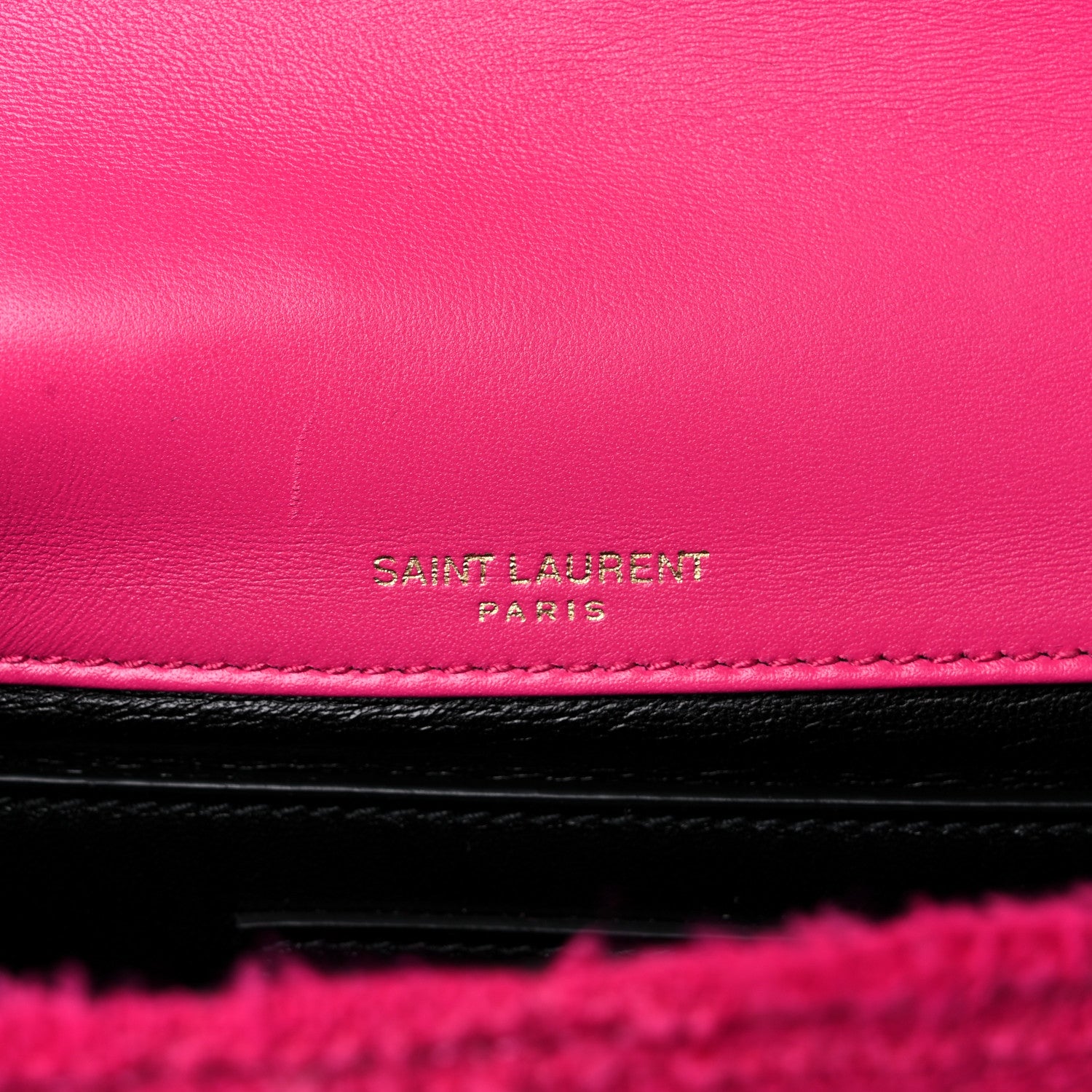 Saint Laurent Boucle Tweed Patchwork Monogram Medium Jamie Baguette Magenta 5 of 8