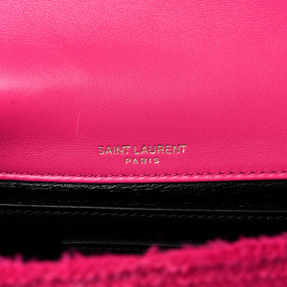 Saint Laurent Boucle Tweed Patchwork Monogram Medium Jamie Baguette Magenta 5 of 8