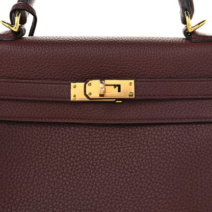 Hermes Togo Kelly Retourne 25 Bordeaux 8 of 11