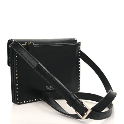 Valentino Garavani Calfskin Small Rockstud Cabana Crossbody Bag Black 3 of 8