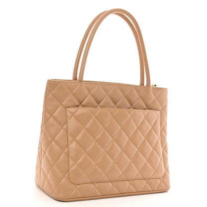 Chanel Caviar Quilted Medallion Tote Beige 3 of 10