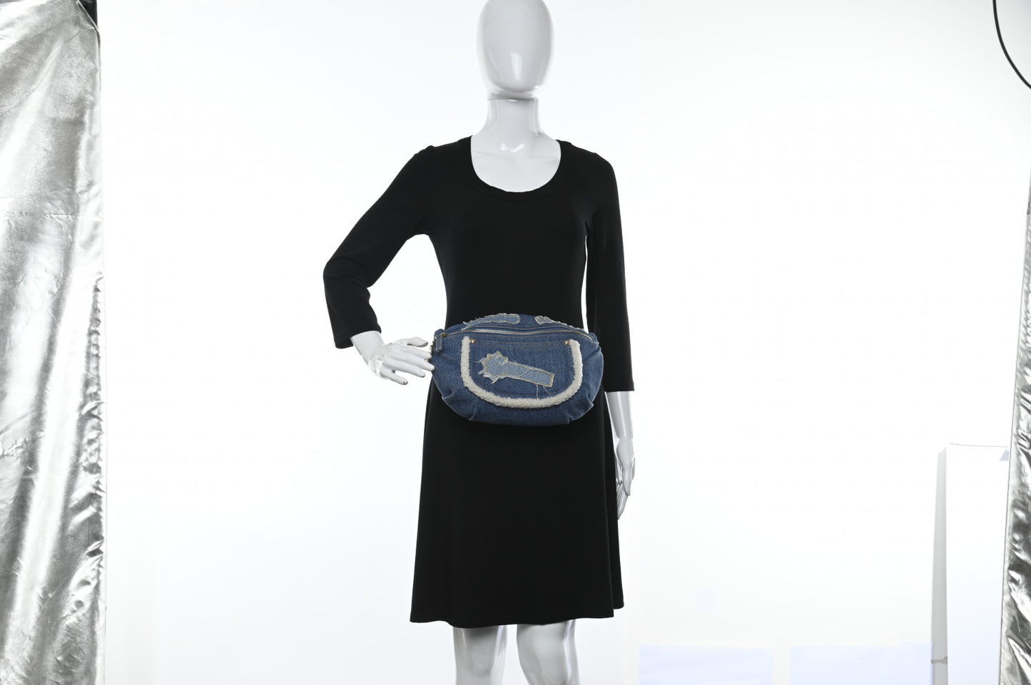 Denim Sherling Egyptian Waist Bag Blue