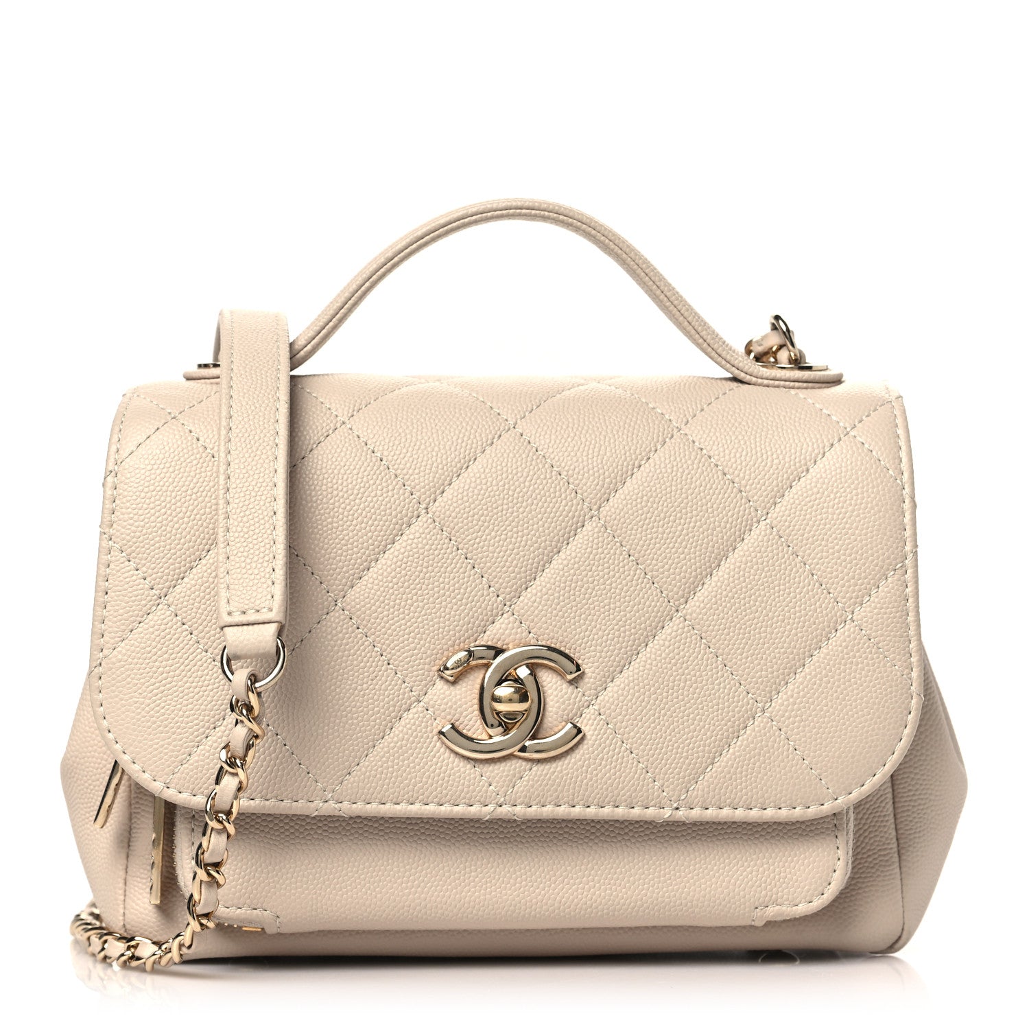 Chanel Caviar Quilted Small Business Affinity Flap Beige 1 of 10