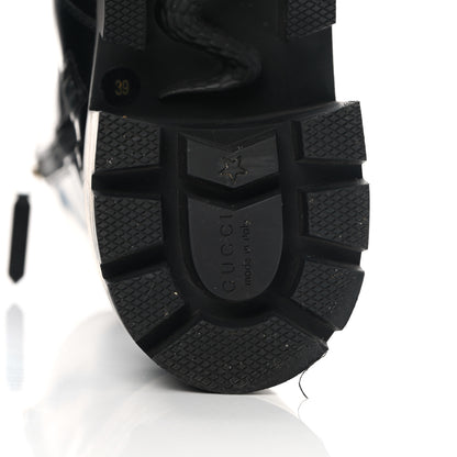 Gucci Magnum Calfskin Cirano Lux Web Lace Up Tall Combat Boots 39 Black Verde Hibiscus Red 6 of 15