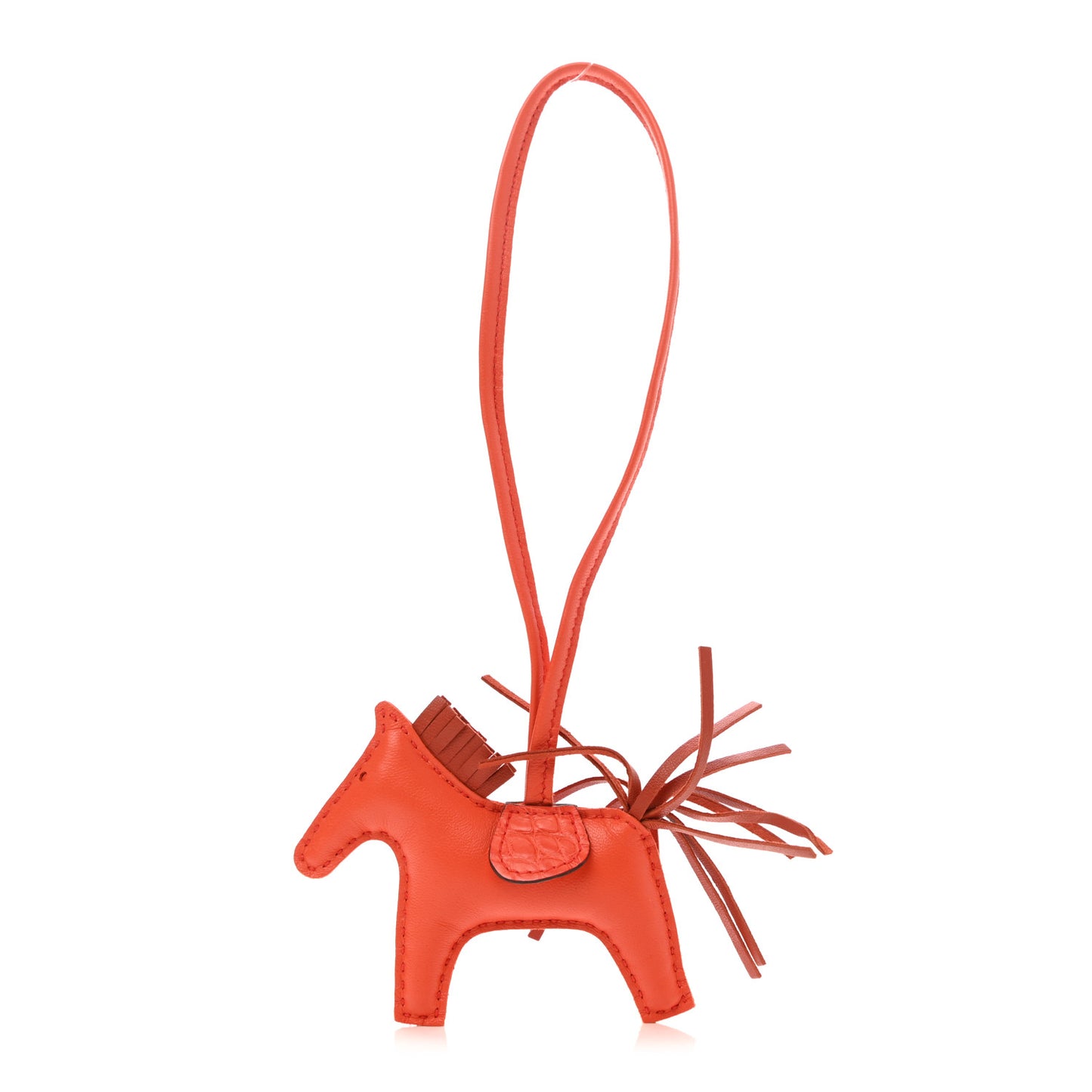 Milo Lambskin Matte Alligator Touch Grigri Rodeo Horse Bag Charm PM