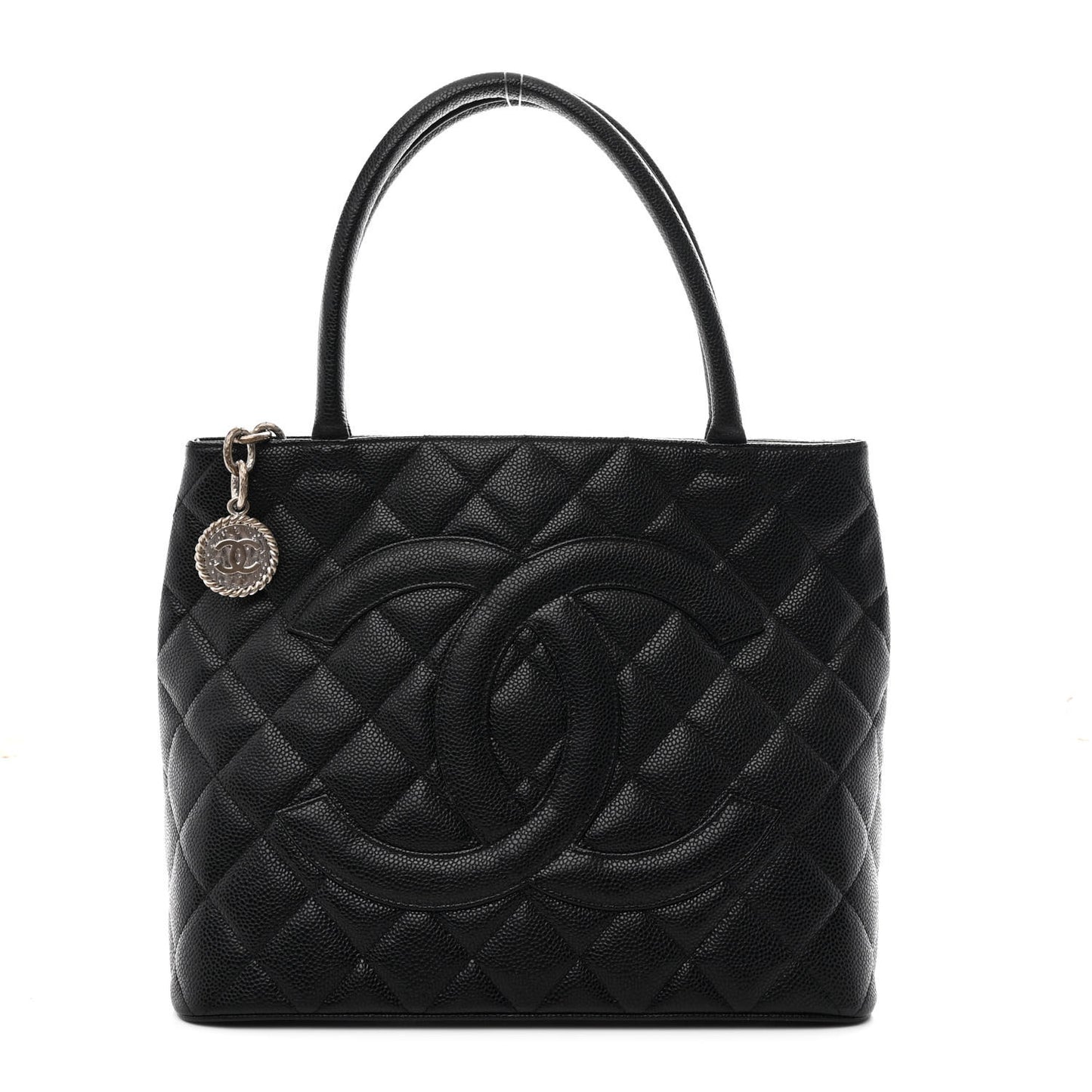 Caviar Quilted Medallion Tote Black