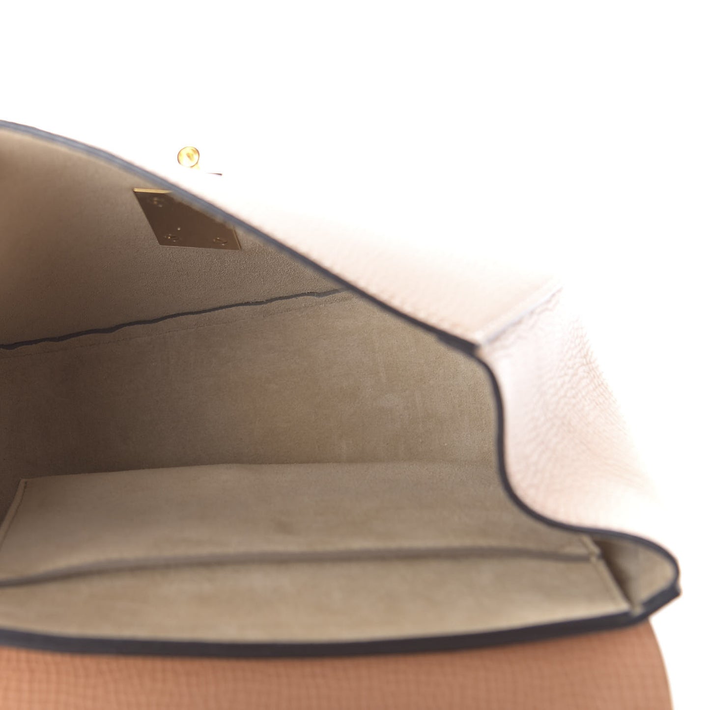 Grained Calfskin Lambskin Bi-Color Drew Shoulder Bag Wet Sand Sunflower
