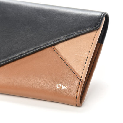 Chloe Calfskin Patchwork Wallet Black Nude 9 of 10