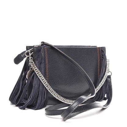 Givenchy Calfskin Suede Fringe Cross 3 Crossbody Bag Dark Blue 10 of 15