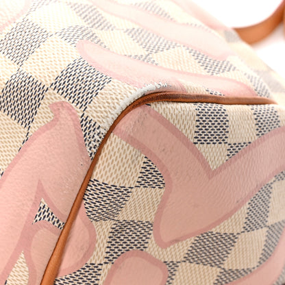 Louis Vuitton Damier Azur Tahitienne Speedy Bandouliere 30 Rose Ballerine 9 of 16