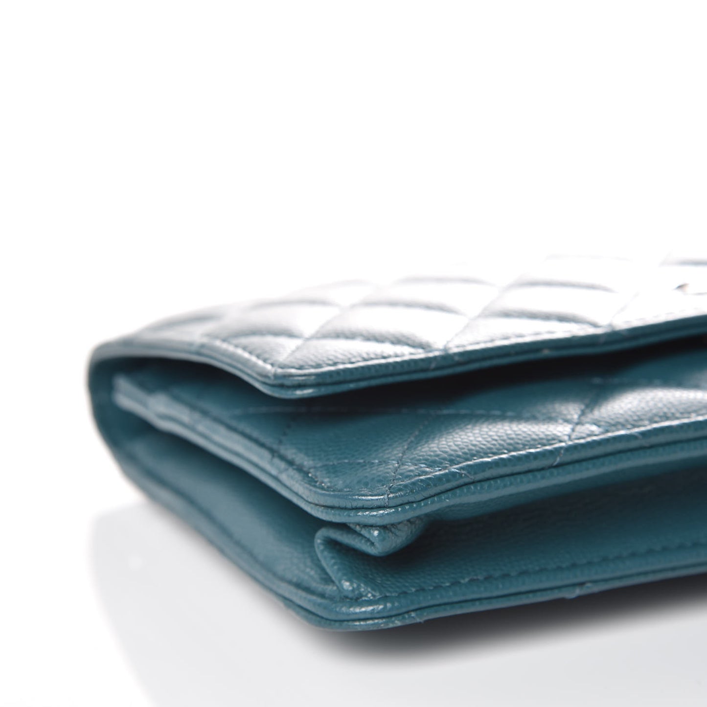 Caviar Quilted Wallet On Chain WOC Dark Turquoise