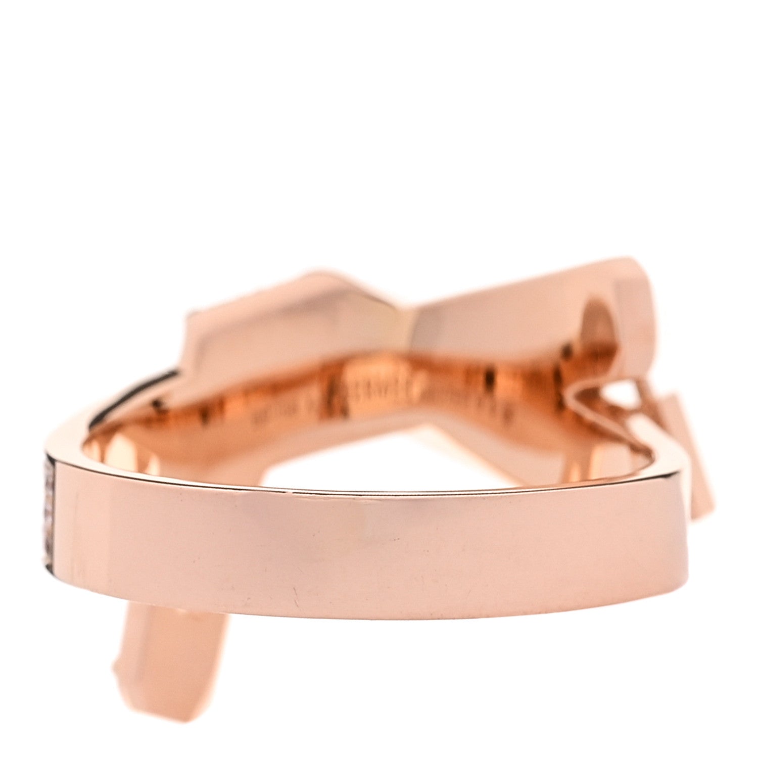 Hermes 18K Rose Gold Diamond Kelly Gavroche Ring 52 6 3 of 7