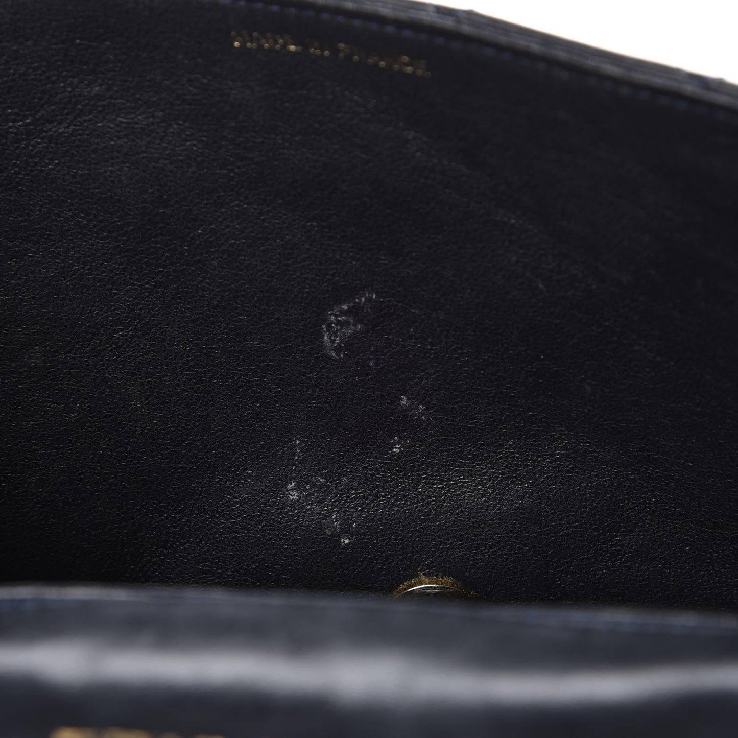 Lambskin Quilted Small Single Flap Navy Blue