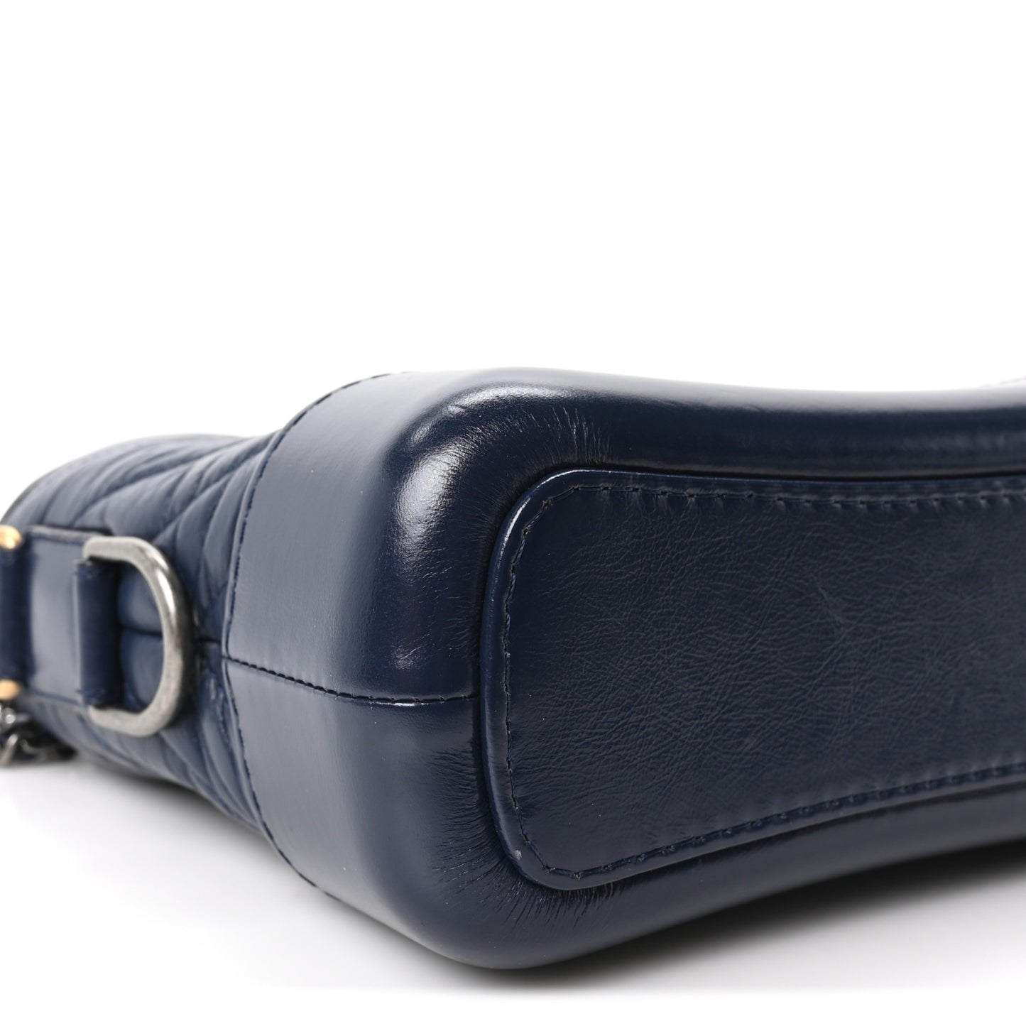 Aged Calfskin Chevron Quilted Small Gabrielle Hobo Blue
