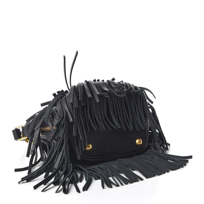 Saint Laurent Calfskin Small Emmanuelle Fringe Hobo Bag Black 4 of 9