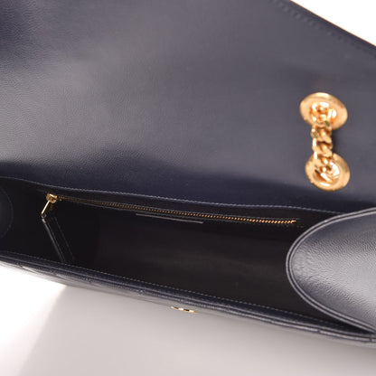 Saint Laurent Grain De Poudre Matelasse Chevron Large Monogram Satchel Midnight Blue 5 of 10