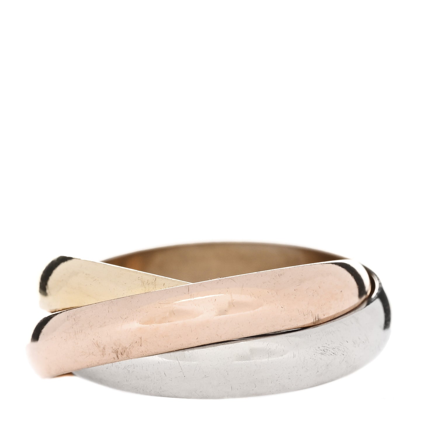 18K Pink Yellow White Gold Classic Les Must De Cartier Trinity Ring 51 5.75