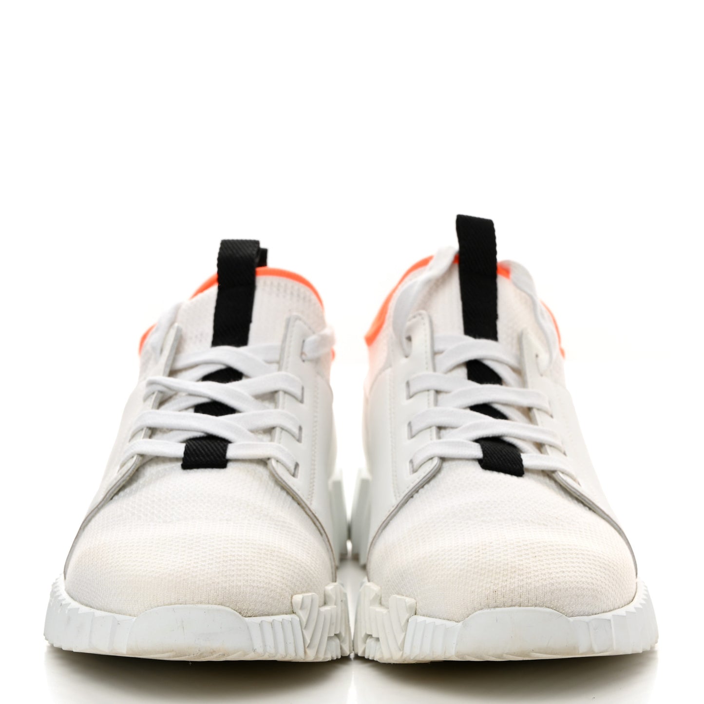 Knit Calfskin Depart Sneakers 38 White