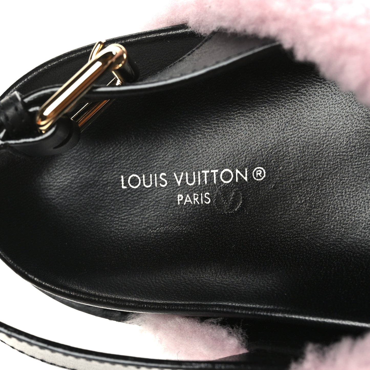 Shearling Calfskin Paseo Flat Comfort Sandal 41 Pink