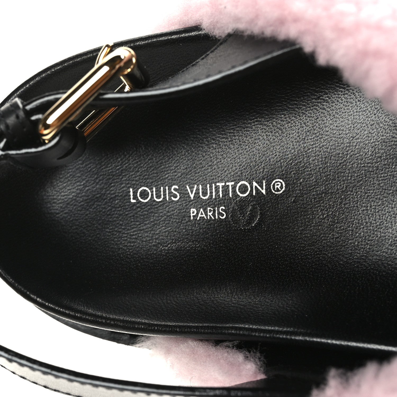 Louis Vuitton Shearling Calfskin Paseo Flat Comfort Sandal 41 Pink 7 of 8