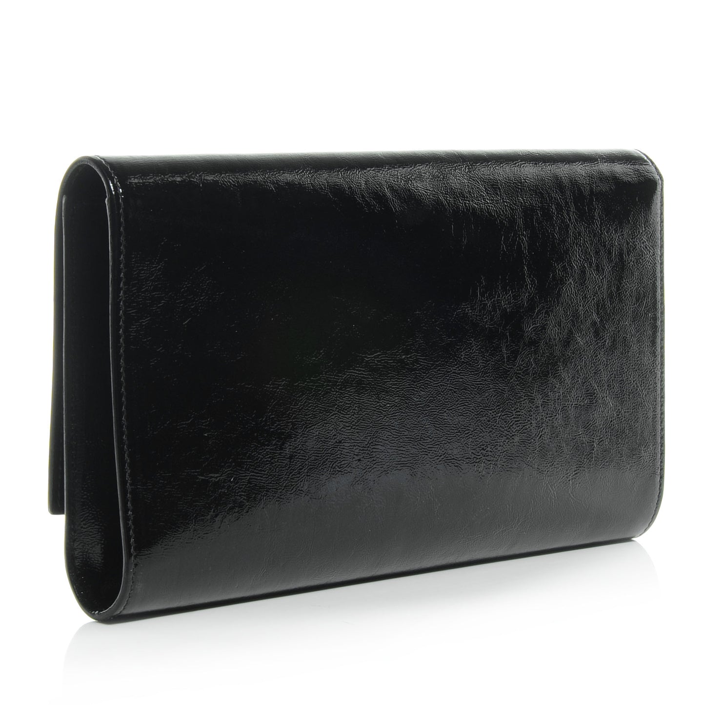 Textured Patent Monogram Large Belle De Jour Clutch Black
