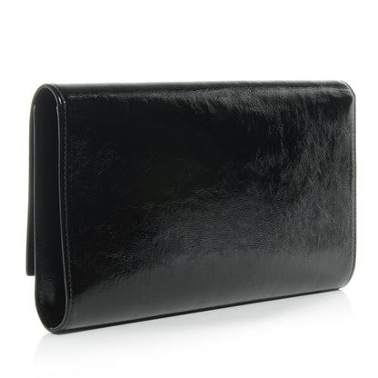 Saint Laurent Textured Patent Monogram Large Belle De Jour Clutch Black 3 of 7