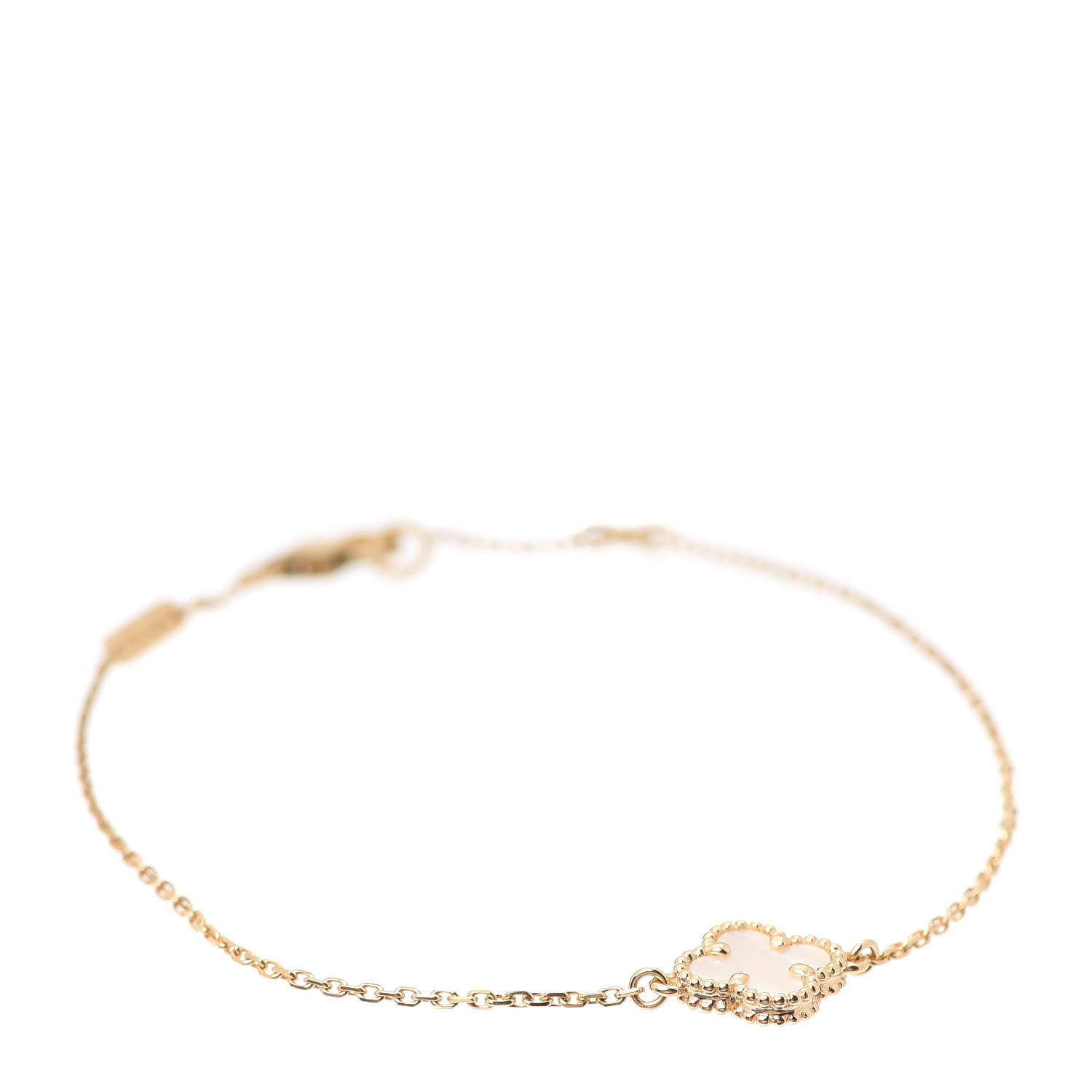 Van Cleef & Arpels 18K Yellow Gold Mother of Pearl Sweet Alhambra Bracelet 1 of 8