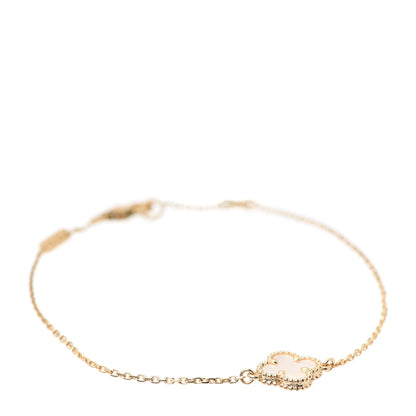 Van Cleef & Arpels 18K Yellow Gold Mother of Pearl Sweet Alhambra Bracelet 1 of 8