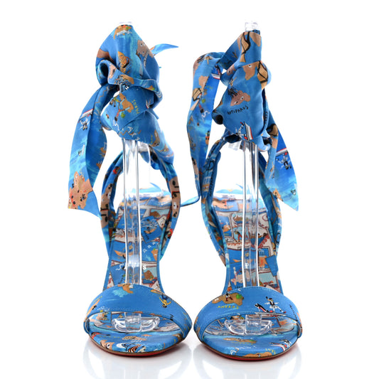 Crepe Satin Greekaba Du Desert 100 Sandal 40 Blue Multicolor