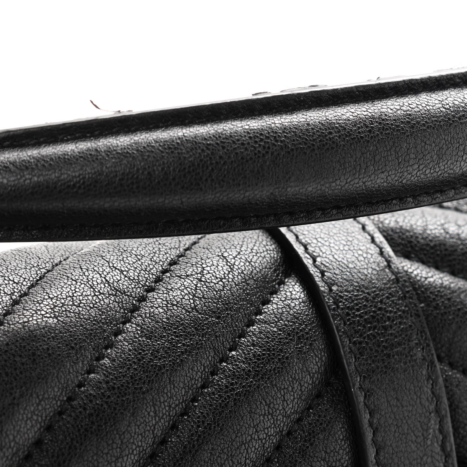 Saint Laurent Sheepskin Matelasse Chevron Monogram Medium College Bag Black 9 of 9