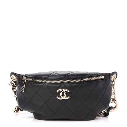 Chanel Lambskin Quilted Waist Belt Bag Black 1 of 11