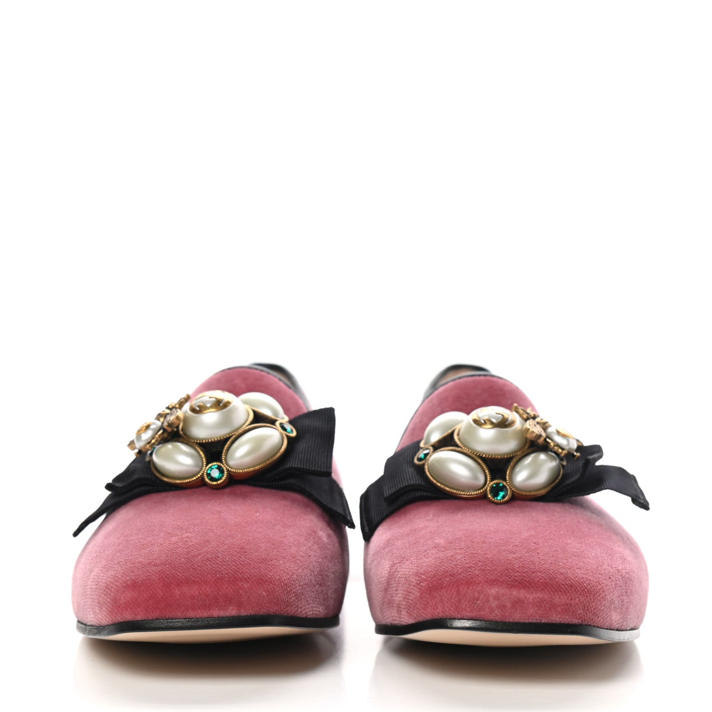 Velvet Etoile Pearl Embellished Loafers 40 Tibet Red