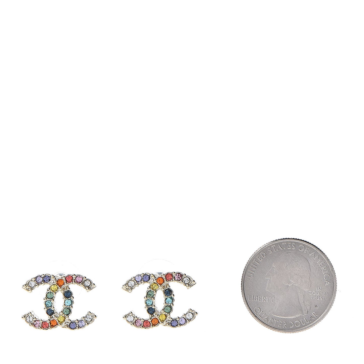 Crystal Over The Rainbow CC Earrings Gold Multicolor